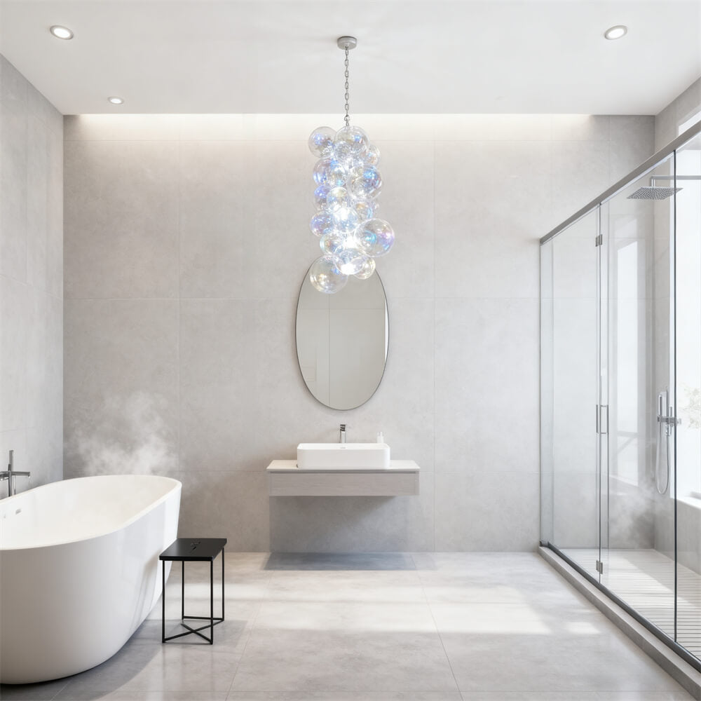 blown glass bubbles chandelier