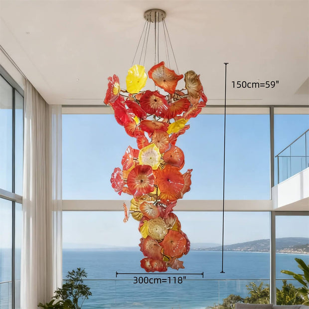 big art glass chihuly chandelier