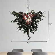 Mini modern style glass chandeier dark purple color