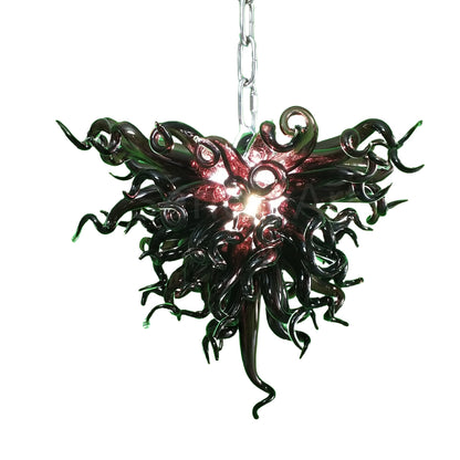 Mini modern style glass chandeier dark purple color