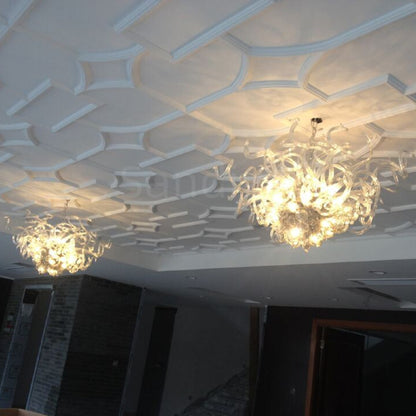 Hand made blown glass clear chandelier hotel decoration