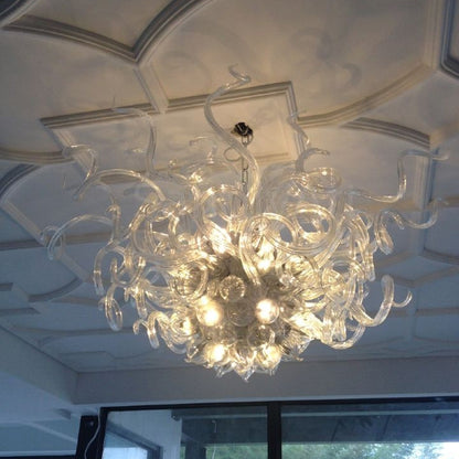 Hand made blown glass clear chandelier hotel decoration