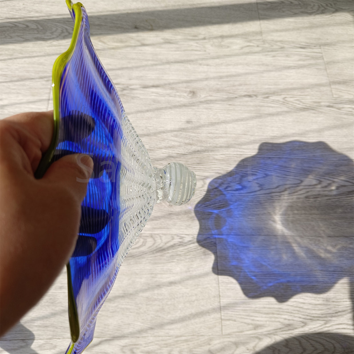Inspired Chihuly glass bowl blue color custom design