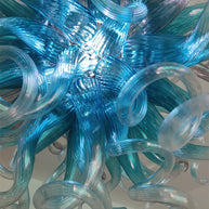 Amazing Blue gradient clear mixed grey color blown glass chandelier custom for sale