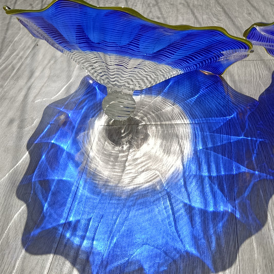 Inspired Chihuly glass bowl blue color custom design