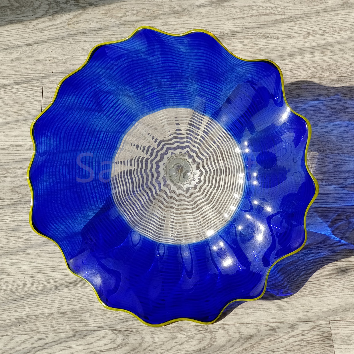 Inspired Chihuly glass bowl blue color custom design