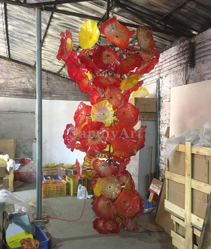Big hotel project glass chandelier flower modern style custom design