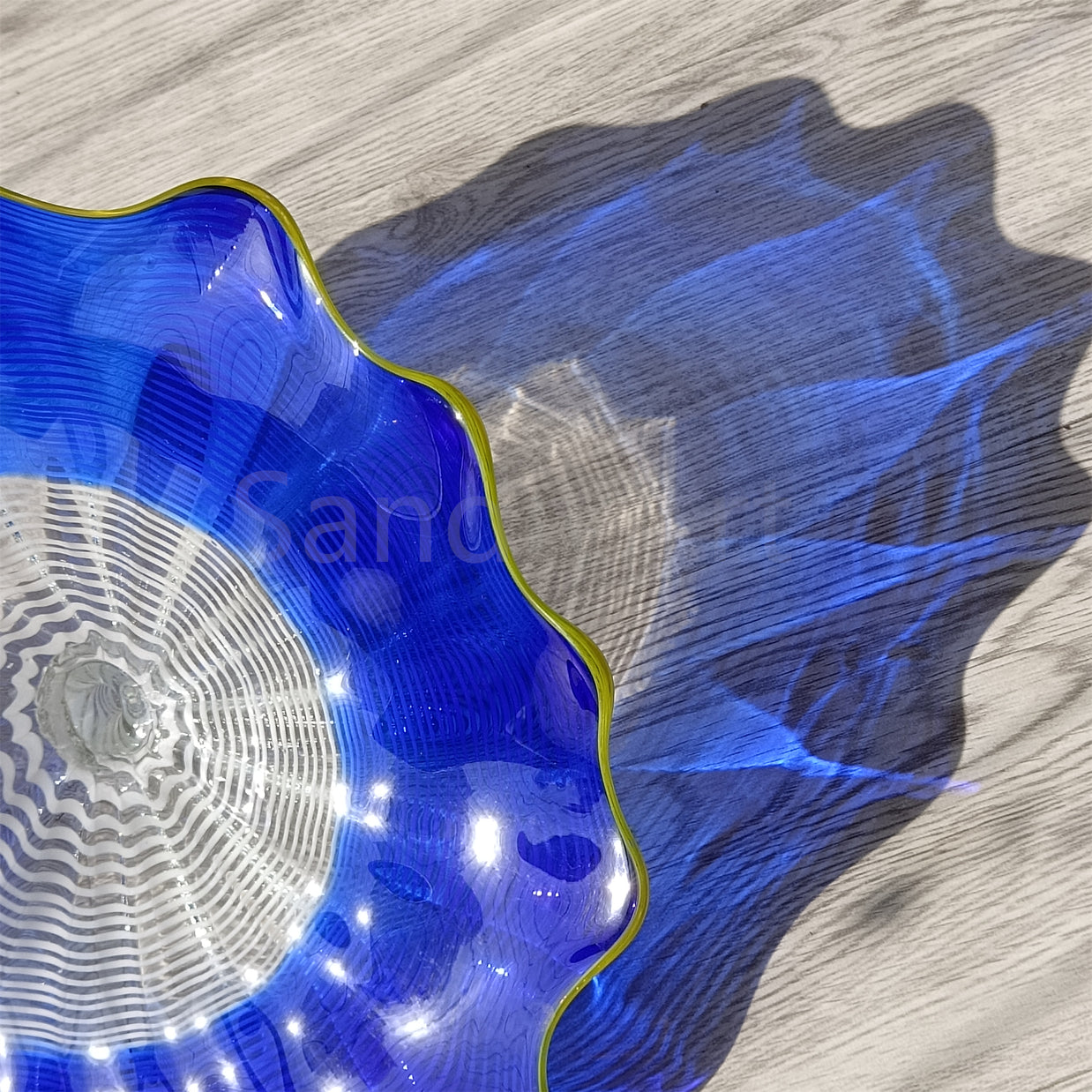 Inspired Chihuly glass bowl blue color custom design
