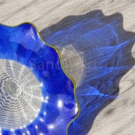 Inspired Chihuly glass bowl blue color custom design