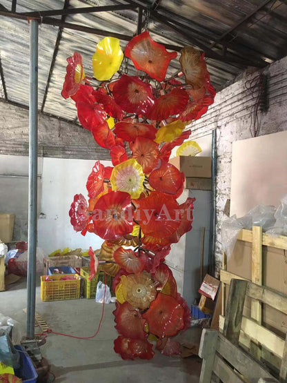 Big hotel project glass chandelier flower modern style custom design