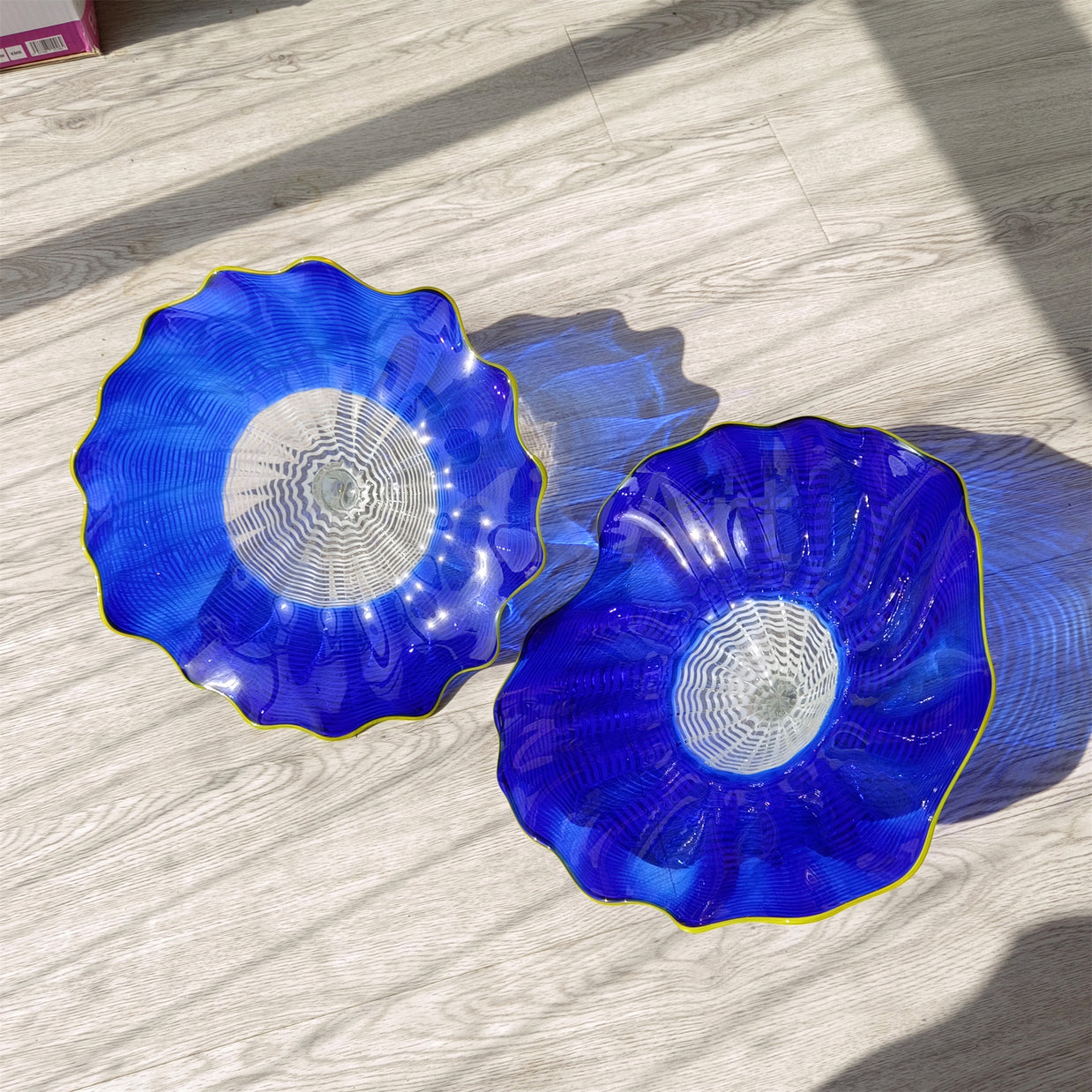 Inspired Chihuly glass bowl blue color custom design