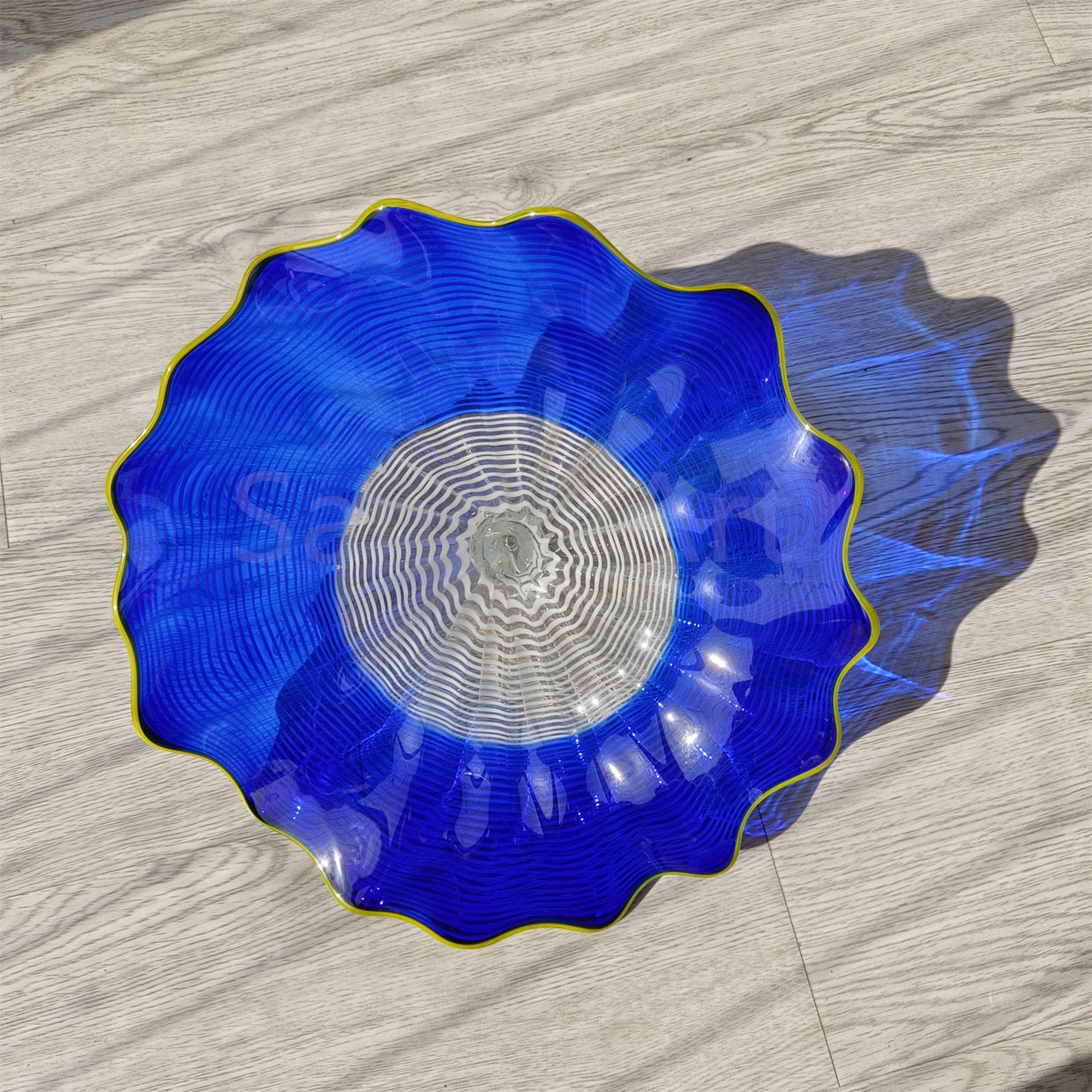 Inspired Chihuly glass bowl blue color custom design