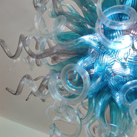 Amazing Blue gradient clear mixed grey color blown glass chandelier custom for sale