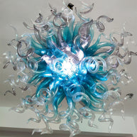 Amazing Blue gradient clear mixed grey color blown glass chandelier custom for sale