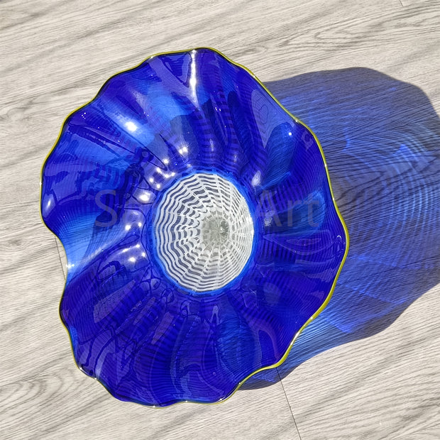 Inspired Chihuly glass bowl blue color custom design