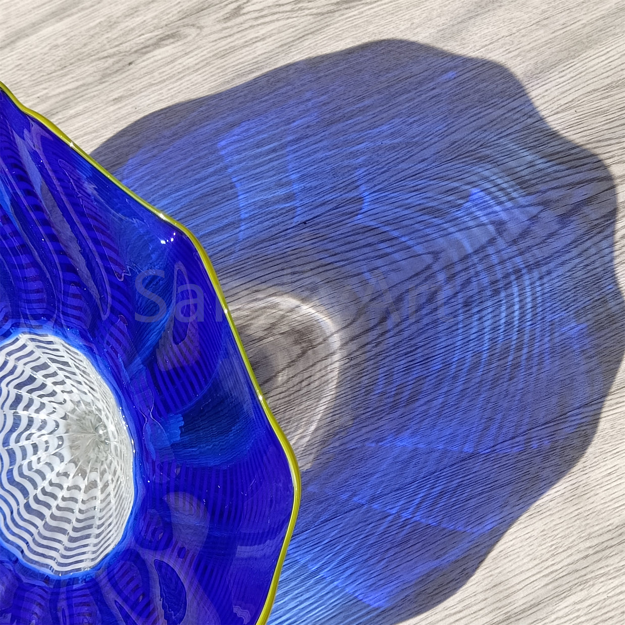 Inspired Chihuly glass bowl blue color custom design