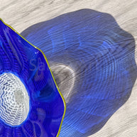 Inspired Chihuly glass bowl blue color custom design