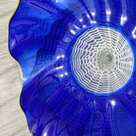 Inspired Chihuly glass bowl blue color custom design