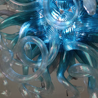 Amazing Blue gradient clear mixed grey color blown glass chandelier custom for sale