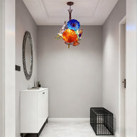 blown glass floral chandelier