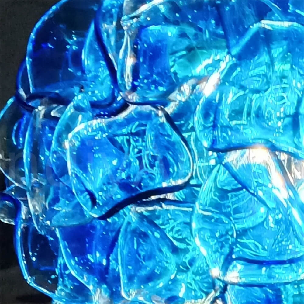 Special design hand made DIY blown glass blue flower chandelier