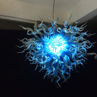 Blue hand made DIY glass chandelier modern design