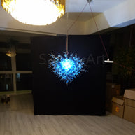 Blue hand made DIY glass chandelier modern design