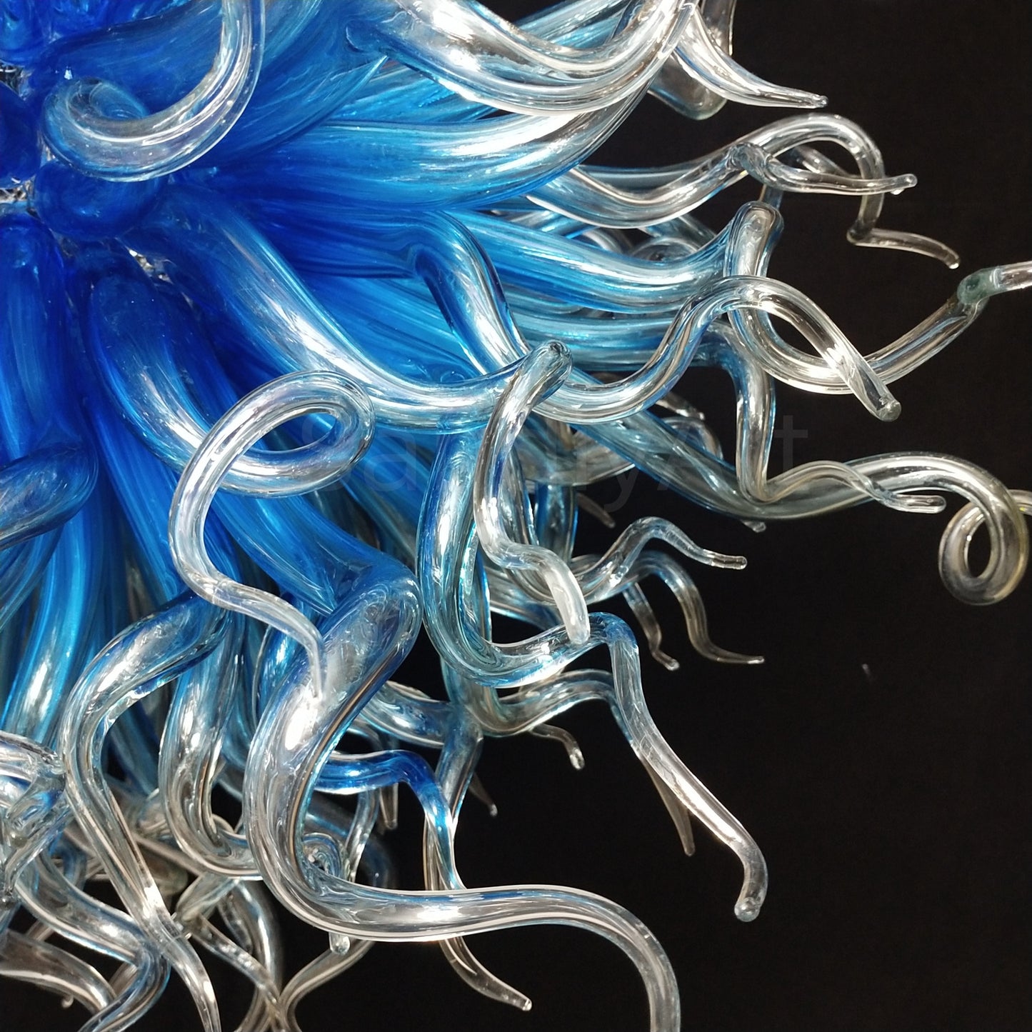 Blue hand made DIY glass chandelier modern design