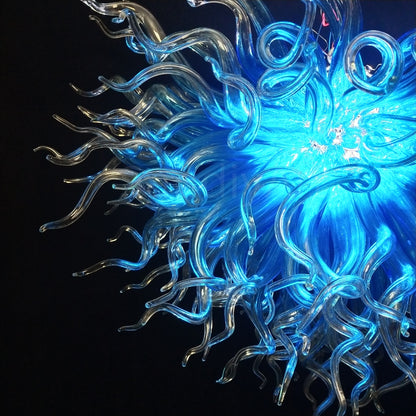 Blue hand made DIY glass chandelier modern design