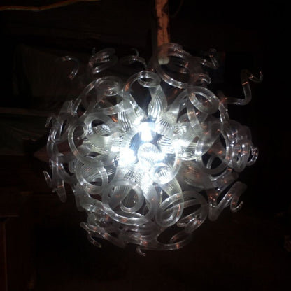 Round shape hand made clear glass chandelier lighting art