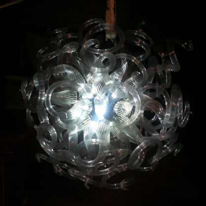 Round shape hand made clear glass chandelier lighting art