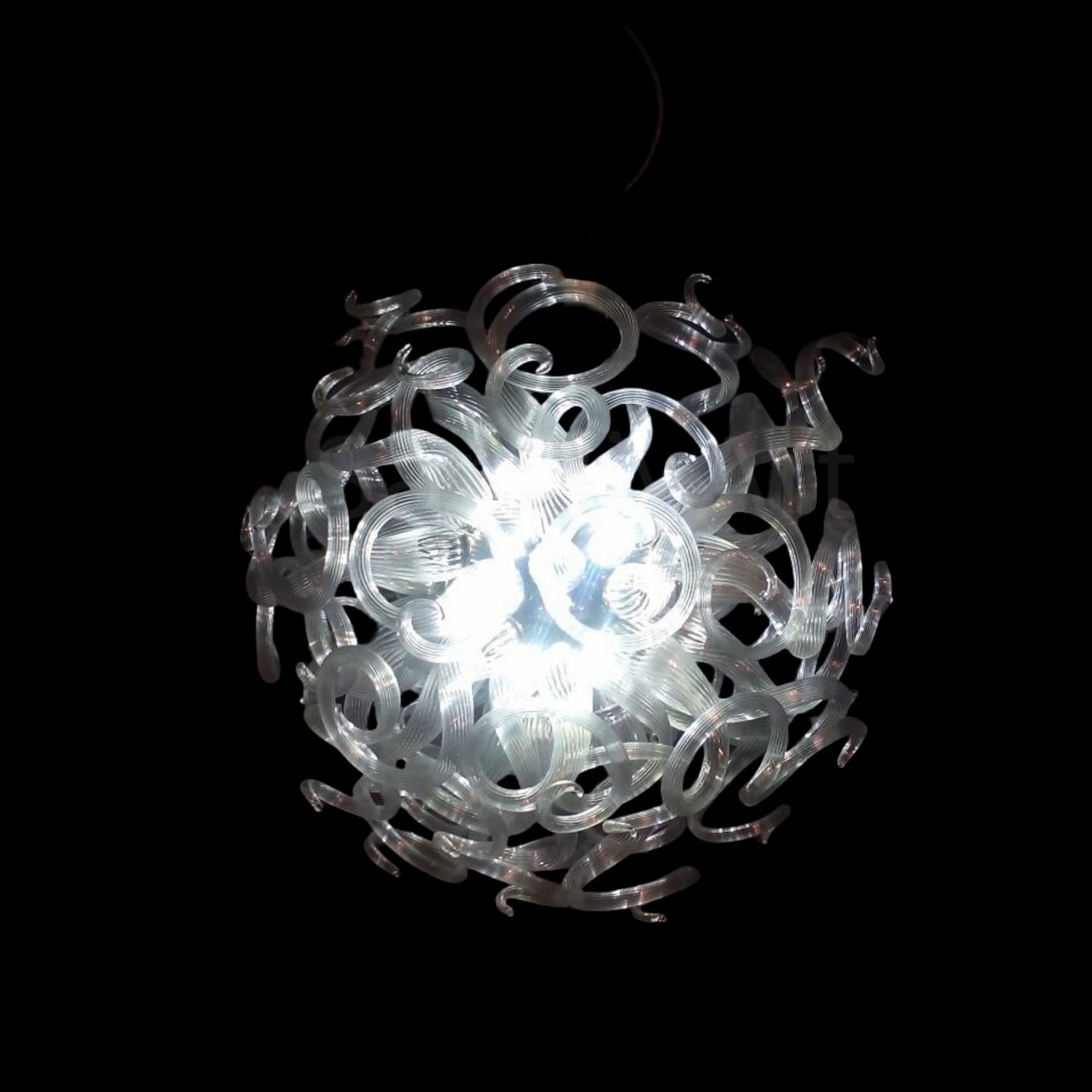 Round shape hand made clear glass chandelier lighting art