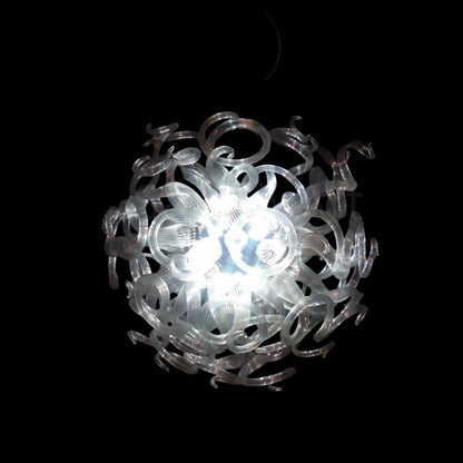 Round shape hand made clear glass chandelier lighting art