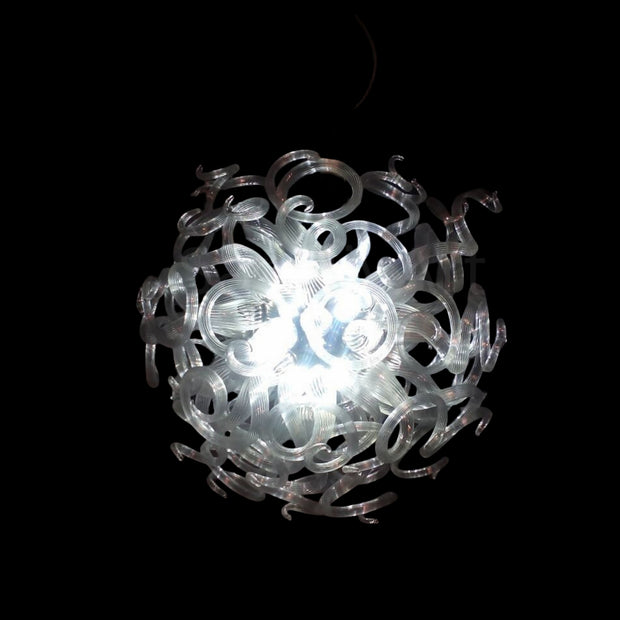 Round shape hand made clear glass chandelier lighting art