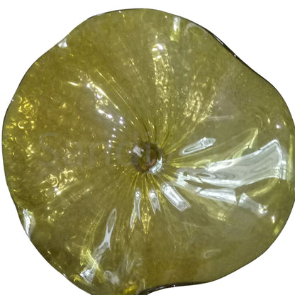 Amber color hand made blown glass flower chandelier home decoration