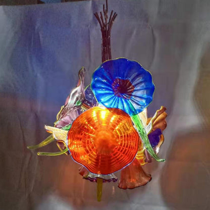 Dining room decoration blown glass chandelier floral