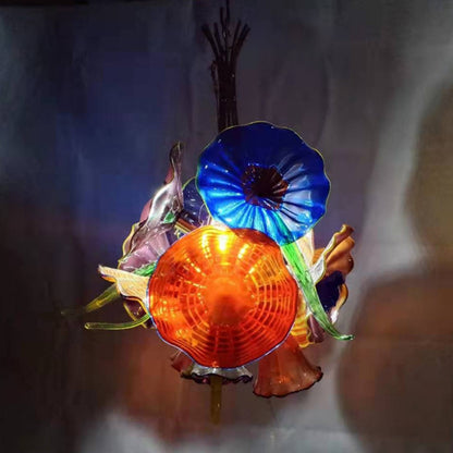 Dining room decoration blown glass chandelier floral