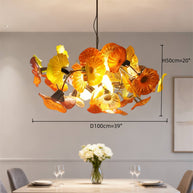 Glass floral ceiling light dining room modern style custom design art