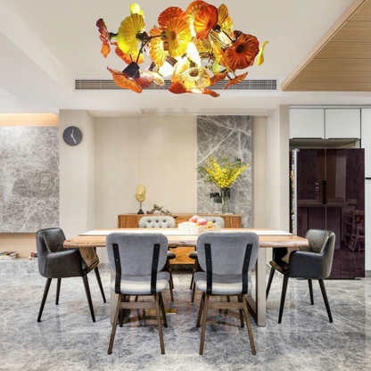 Dining room modern style glass floral ceiling light custom design art