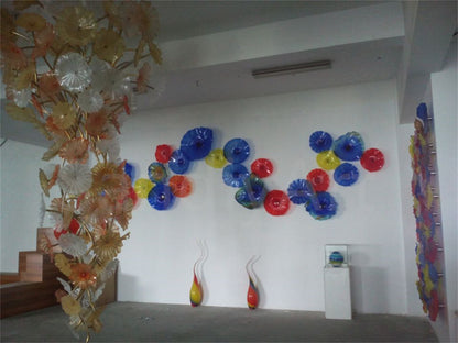Murano glass lotus leaves chandelier big project for hotel decoration