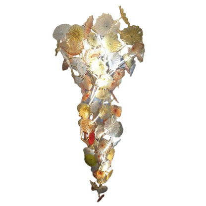 Murano glass lotus leaves chandelier big project for hotel decoration