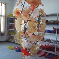 Murano glass lotus leaves chandelier big project for hotel decoration