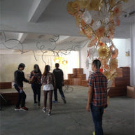 Murano glass lotus leaves chandelier big project for hotel decoration