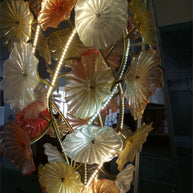 Murano glass lotus leaves chandelier big project for hotel decoration