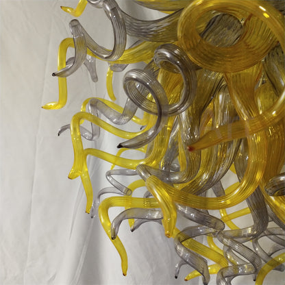 Special design of amber and grey color blowing glass chandelier home decoration lighting