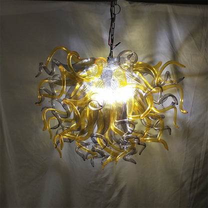 Special design of amber and grey color blowing glass chandelier home decoration lighting
