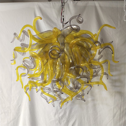Special design of amber and grey color blowing glass chandelier home decoration lighting