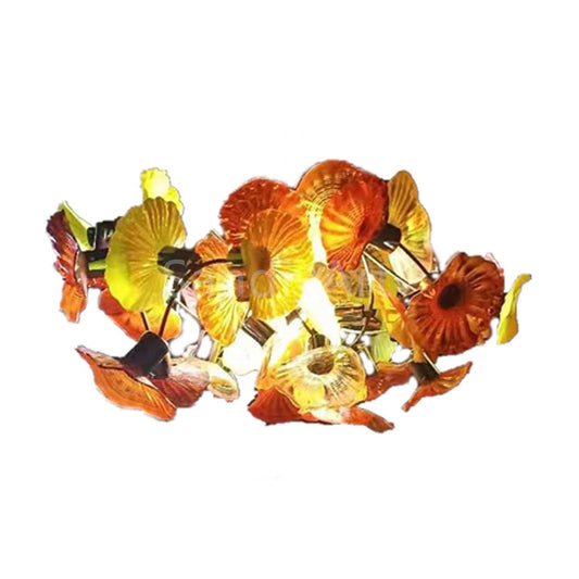 Dining room chihuly style glass floral ceiling light custom design art