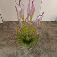 Goose head pink gradient green hand made chihuly style glass sculpture garden decoration art