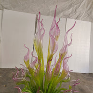 Goose head pink gradient green hand made chihuly style glass sculpture garden decoration art